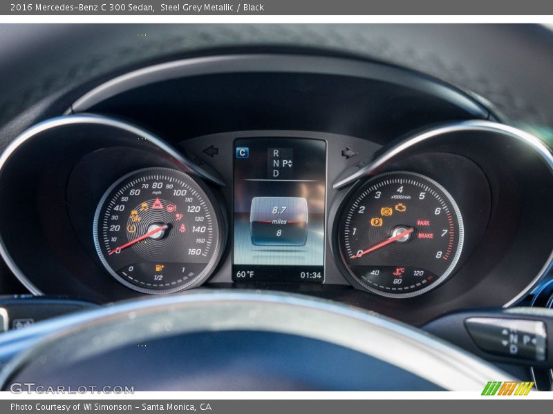 Steel Grey Metallic / Black 2016 Mercedes-Benz C 300 Sedan