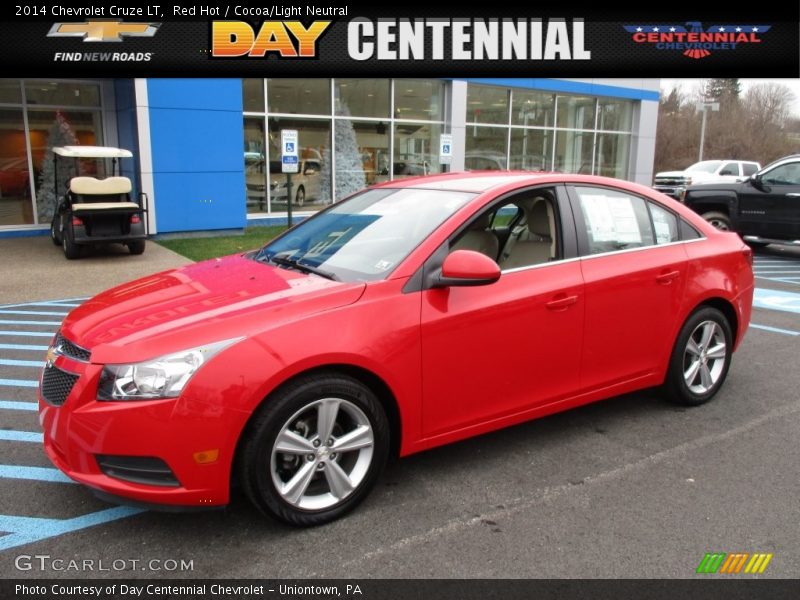 Red Hot / Cocoa/Light Neutral 2014 Chevrolet Cruze LT