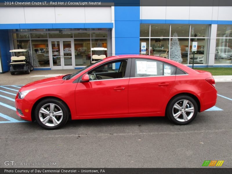 Red Hot / Cocoa/Light Neutral 2014 Chevrolet Cruze LT