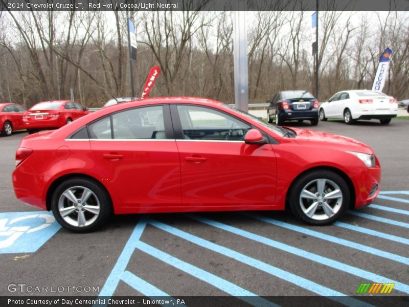 Red Hot / Cocoa/Light Neutral 2014 Chevrolet Cruze LT