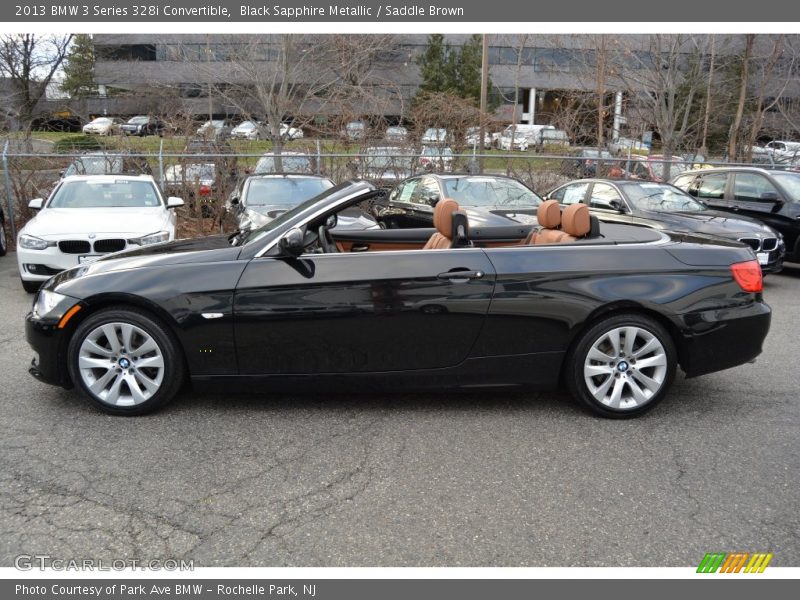 Black Sapphire Metallic / Saddle Brown 2013 BMW 3 Series 328i Convertible