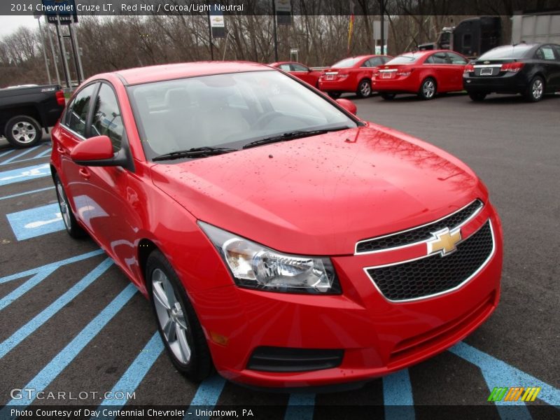 Red Hot / Cocoa/Light Neutral 2014 Chevrolet Cruze LT