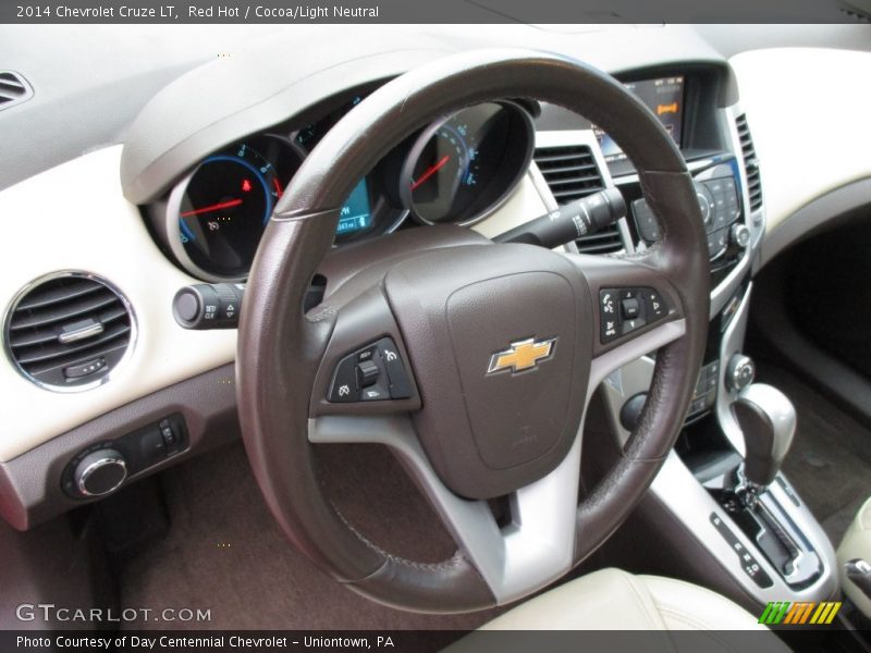 Red Hot / Cocoa/Light Neutral 2014 Chevrolet Cruze LT