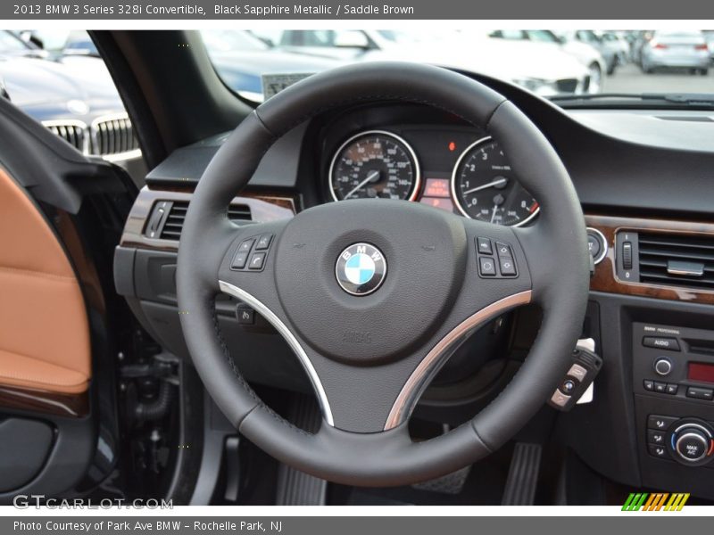 Black Sapphire Metallic / Saddle Brown 2013 BMW 3 Series 328i Convertible