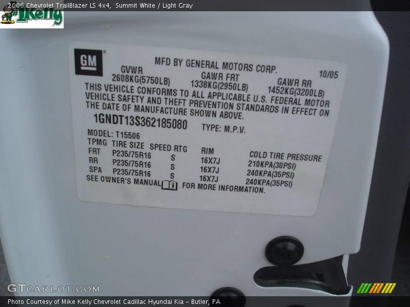 Summit White / Light Gray 2006 Chevrolet TrailBlazer LS 4x4