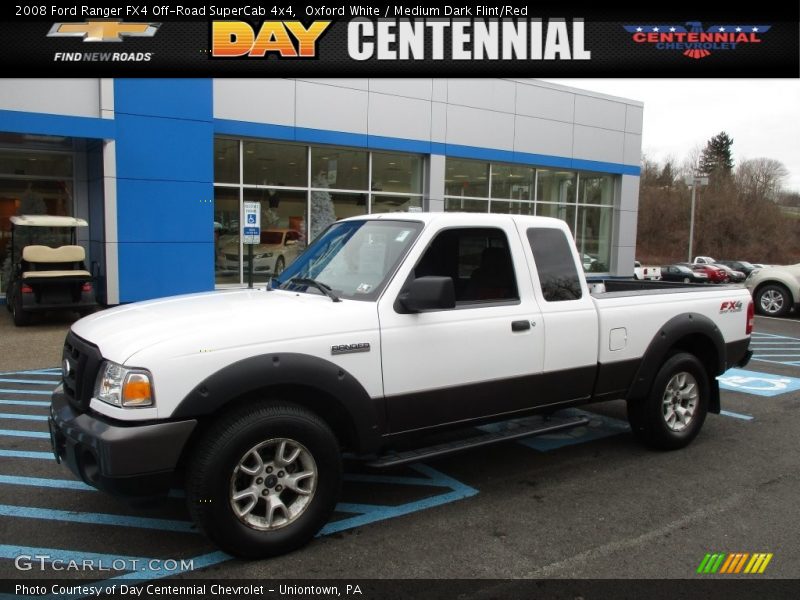 Oxford White / Medium Dark Flint/Red 2008 Ford Ranger FX4 Off-Road SuperCab 4x4