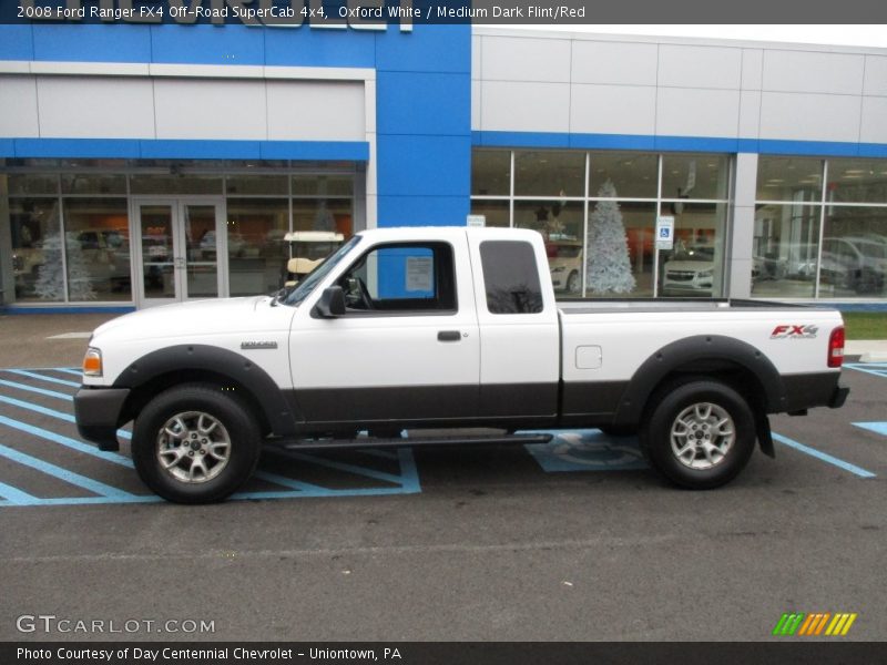 Oxford White / Medium Dark Flint/Red 2008 Ford Ranger FX4 Off-Road SuperCab 4x4