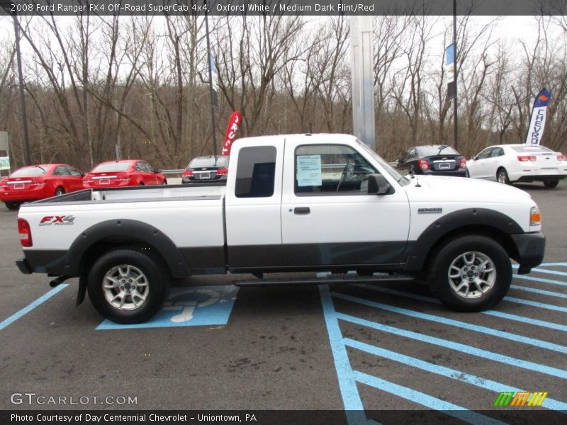Oxford White / Medium Dark Flint/Red 2008 Ford Ranger FX4 Off-Road SuperCab 4x4