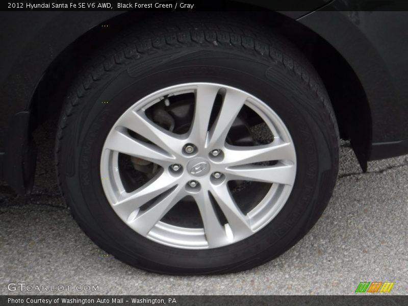 Black Forest Green / Gray 2012 Hyundai Santa Fe SE V6 AWD