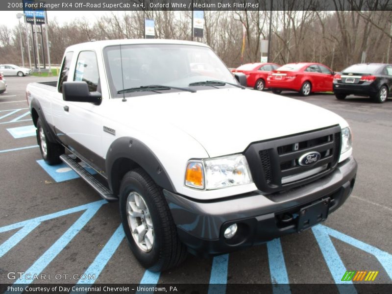 Oxford White / Medium Dark Flint/Red 2008 Ford Ranger FX4 Off-Road SuperCab 4x4