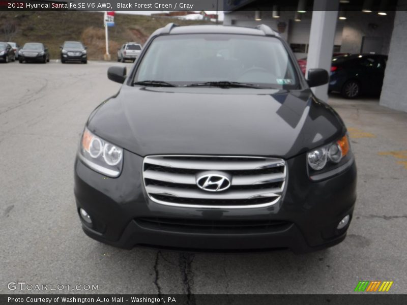 Black Forest Green / Gray 2012 Hyundai Santa Fe SE V6 AWD