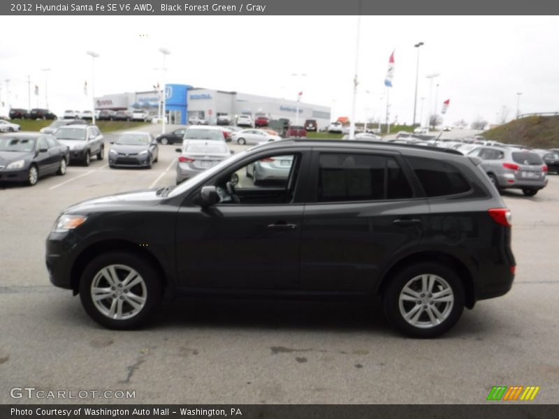 Black Forest Green / Gray 2012 Hyundai Santa Fe SE V6 AWD