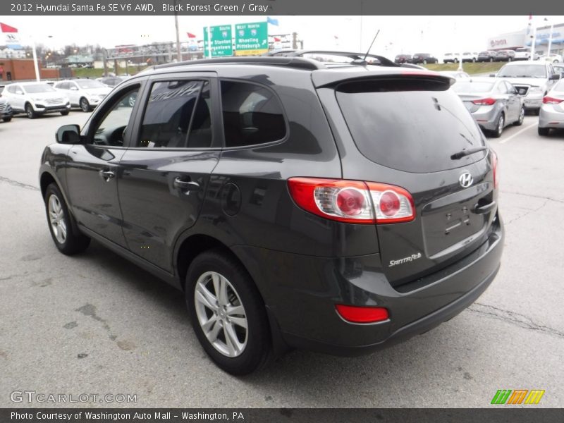 Black Forest Green / Gray 2012 Hyundai Santa Fe SE V6 AWD