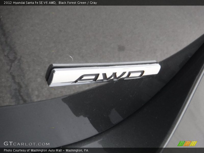 Black Forest Green / Gray 2012 Hyundai Santa Fe SE V6 AWD