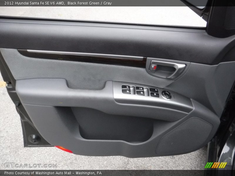 Black Forest Green / Gray 2012 Hyundai Santa Fe SE V6 AWD