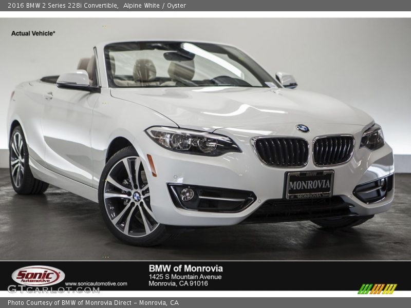Alpine White / Oyster 2016 BMW 2 Series 228i Convertible