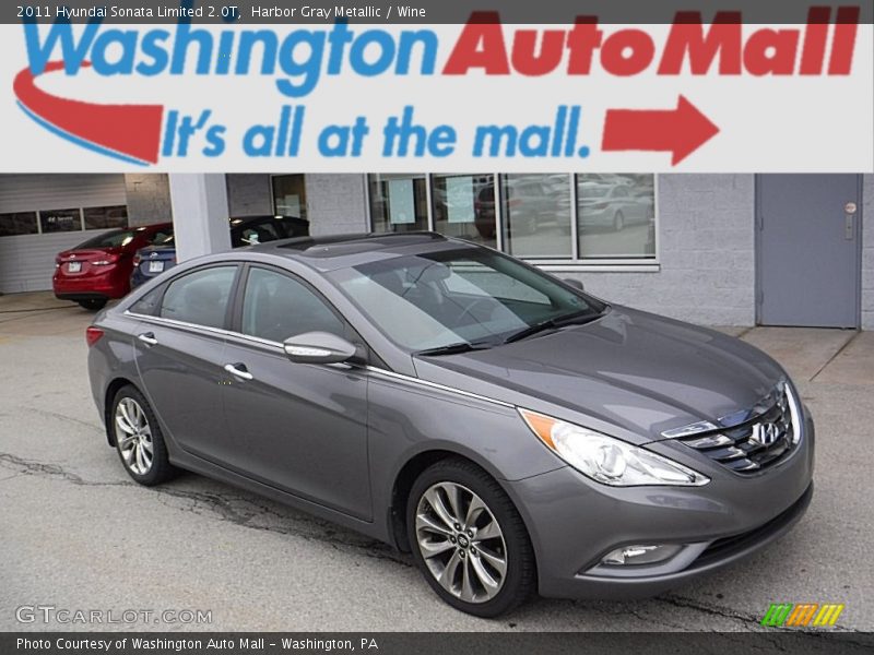 Harbor Gray Metallic / Wine 2011 Hyundai Sonata Limited 2.0T