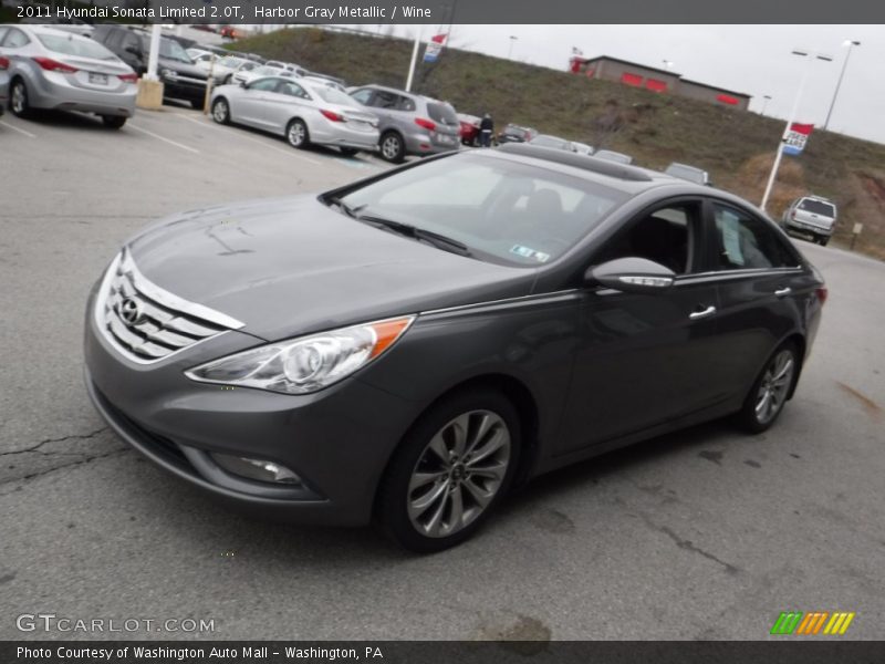 Harbor Gray Metallic / Wine 2011 Hyundai Sonata Limited 2.0T