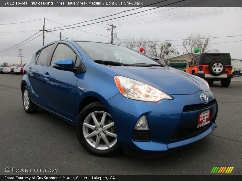 Blue Streak Metallic / Light Blue Gray/Black 2012 Toyota Prius c Hybrid Three