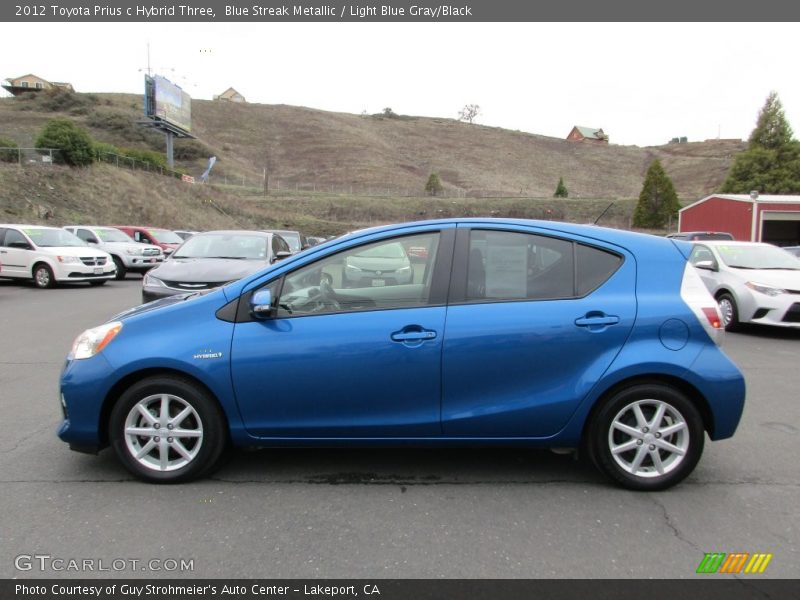 Blue Streak Metallic / Light Blue Gray/Black 2012 Toyota Prius c Hybrid Three