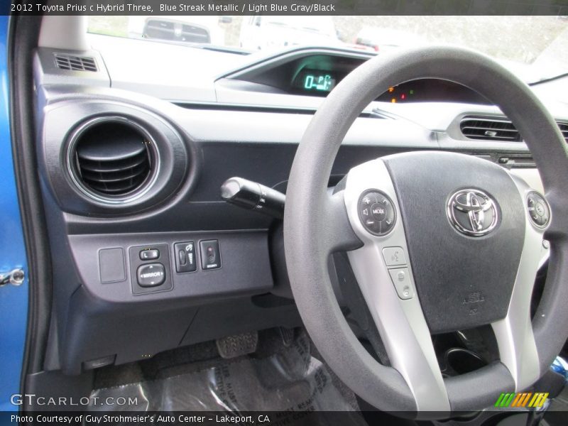 Blue Streak Metallic / Light Blue Gray/Black 2012 Toyota Prius c Hybrid Three