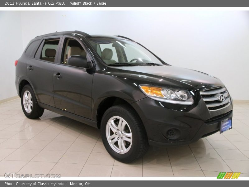 Twilight Black / Beige 2012 Hyundai Santa Fe GLS AWD