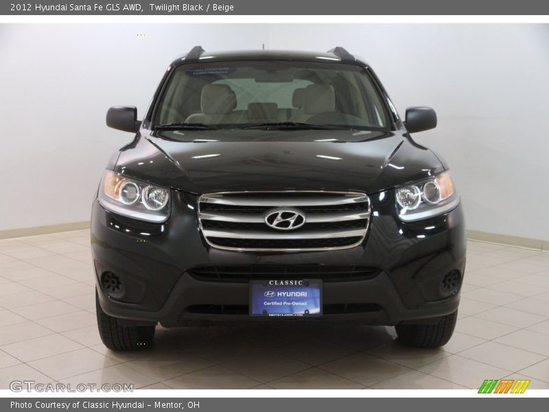 Twilight Black / Beige 2012 Hyundai Santa Fe GLS AWD