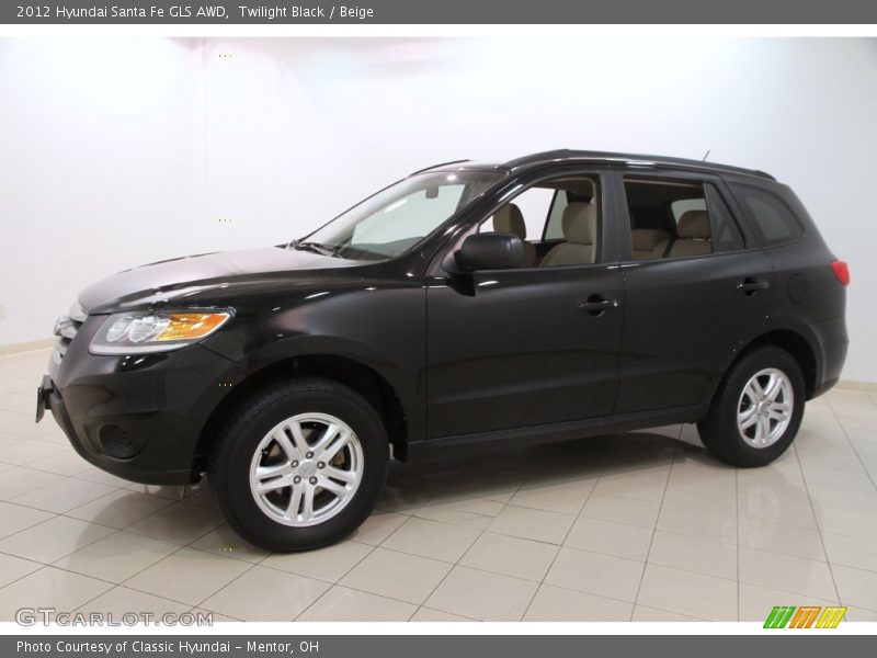 Twilight Black / Beige 2012 Hyundai Santa Fe GLS AWD