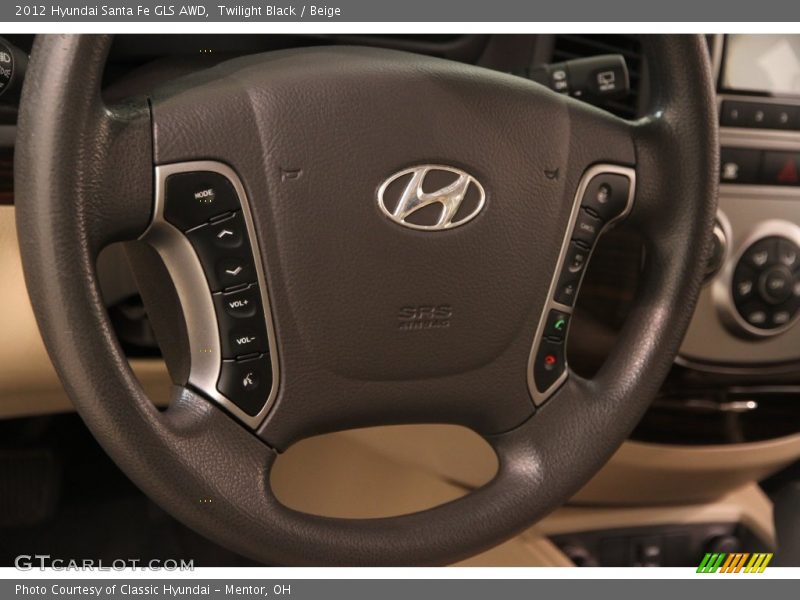 Twilight Black / Beige 2012 Hyundai Santa Fe GLS AWD