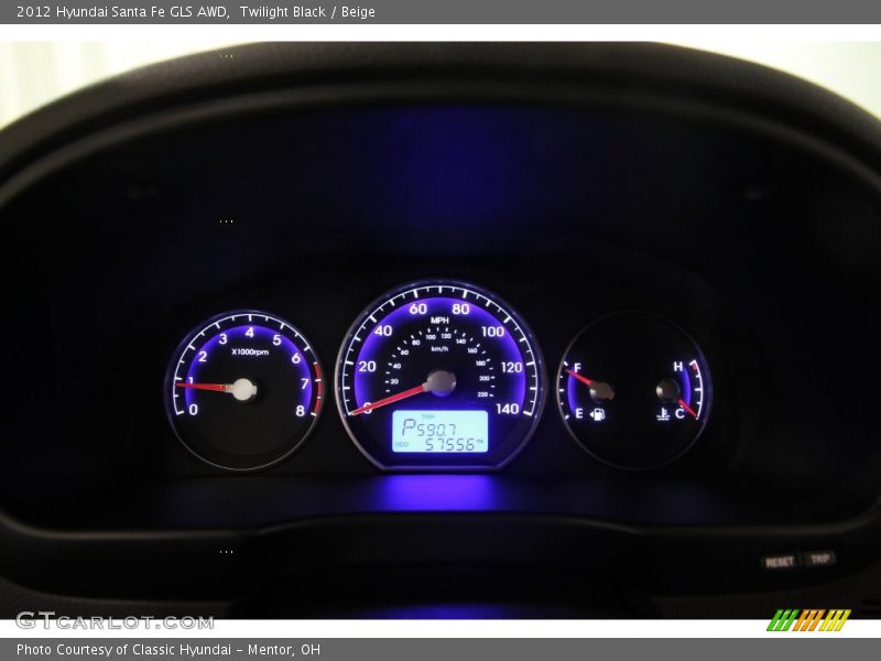 Twilight Black / Beige 2012 Hyundai Santa Fe GLS AWD