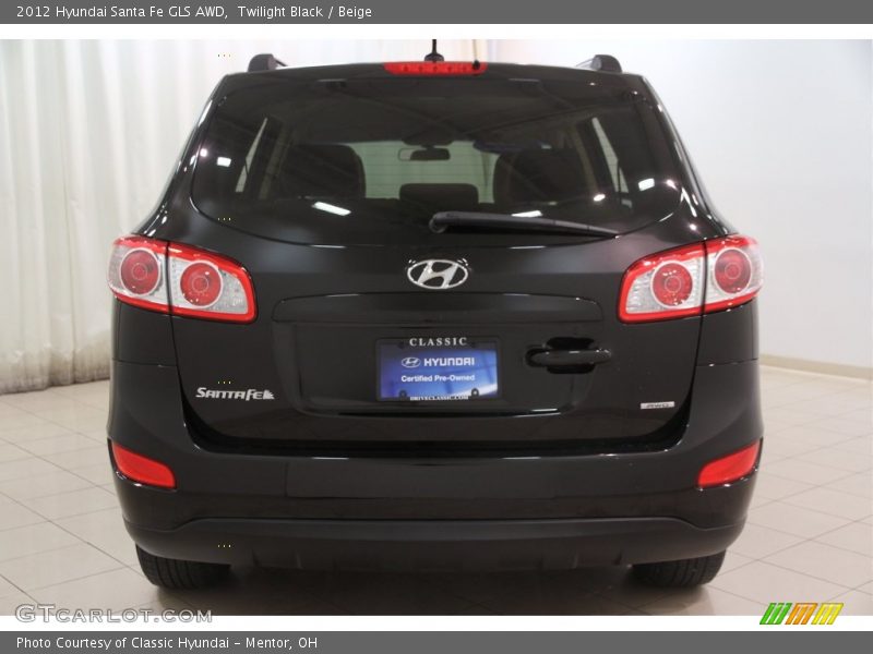 Twilight Black / Beige 2012 Hyundai Santa Fe GLS AWD