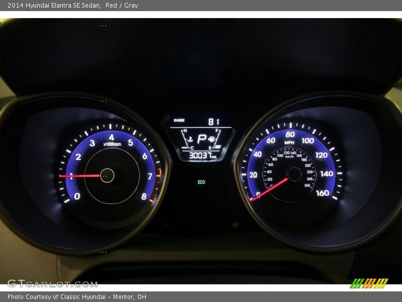 Red / Gray 2014 Hyundai Elantra SE Sedan