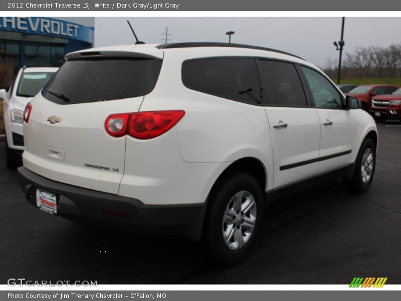 White / Dark Gray/Light Gray 2012 Chevrolet Traverse LS