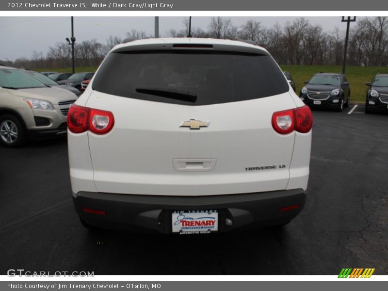 White / Dark Gray/Light Gray 2012 Chevrolet Traverse LS