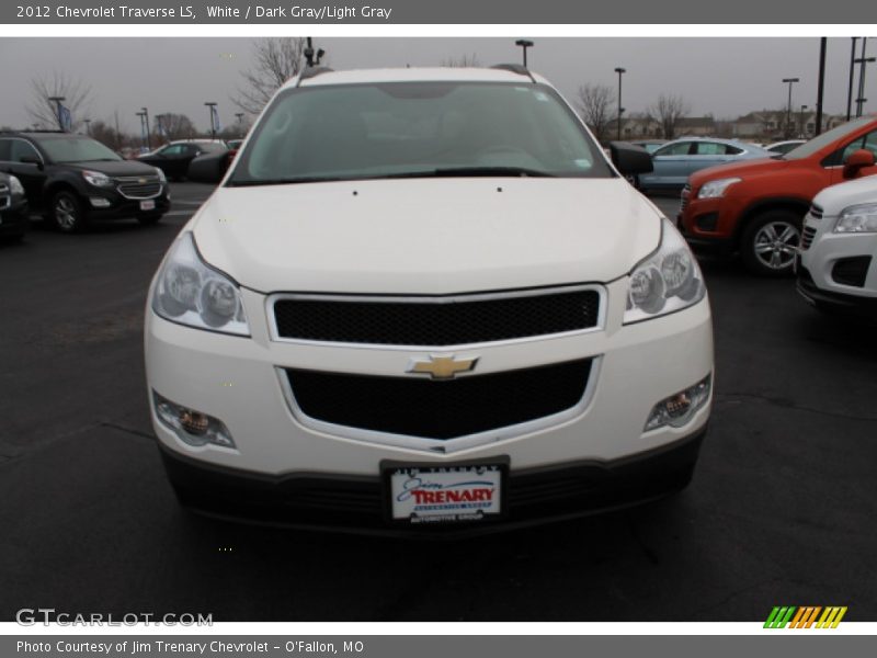 White / Dark Gray/Light Gray 2012 Chevrolet Traverse LS