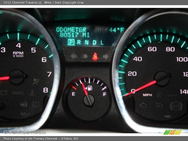 White / Dark Gray/Light Gray 2012 Chevrolet Traverse LS
