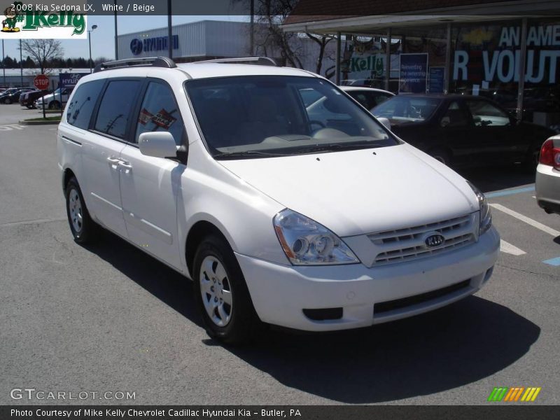 White / Beige 2008 Kia Sedona LX