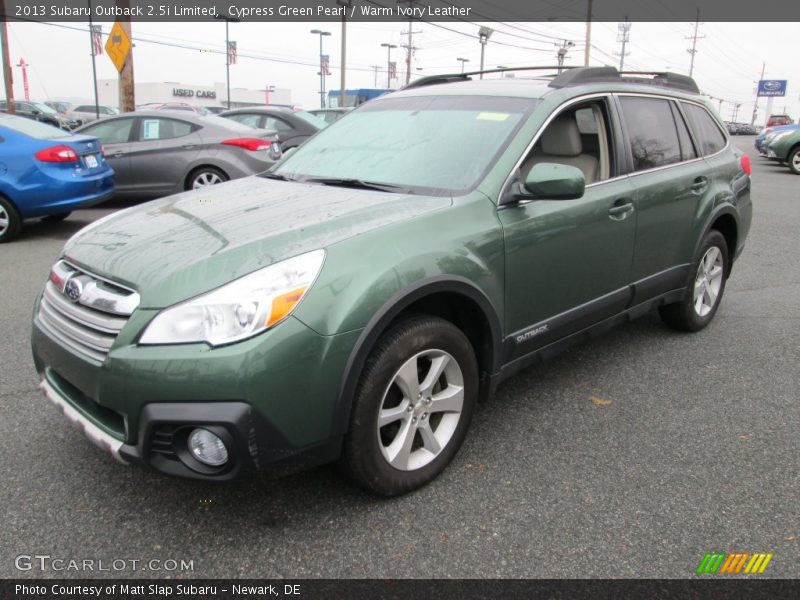 Cypress Green Pearl / Warm Ivory Leather 2013 Subaru Outback 2.5i Limited