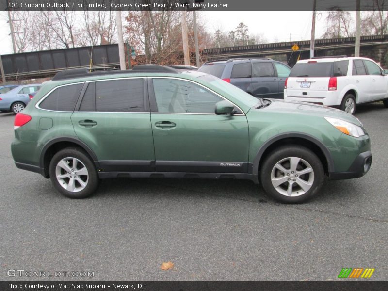 Cypress Green Pearl / Warm Ivory Leather 2013 Subaru Outback 2.5i Limited