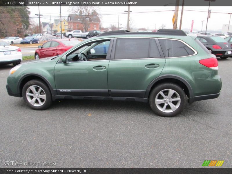 Cypress Green Pearl / Warm Ivory Leather 2013 Subaru Outback 2.5i Limited