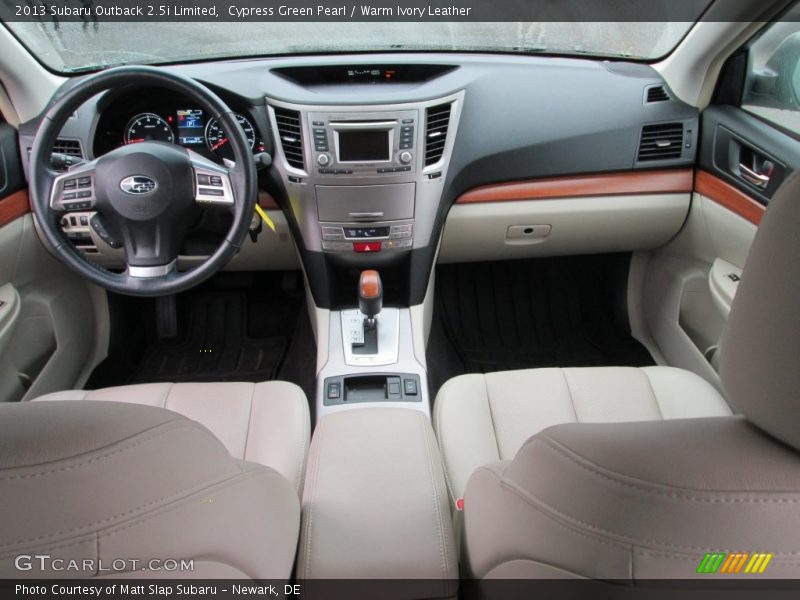 Cypress Green Pearl / Warm Ivory Leather 2013 Subaru Outback 2.5i Limited