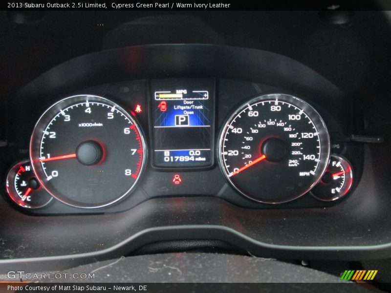 Cypress Green Pearl / Warm Ivory Leather 2013 Subaru Outback 2.5i Limited