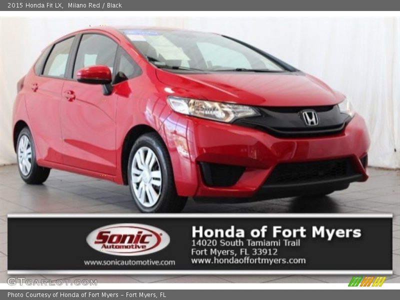 Milano Red / Black 2015 Honda Fit LX