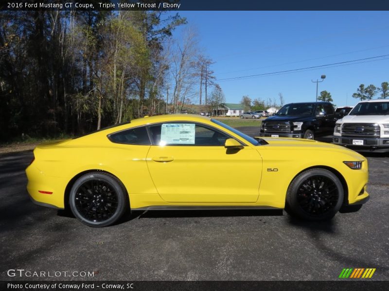 Triple Yellow Tricoat / Ebony 2016 Ford Mustang GT Coupe