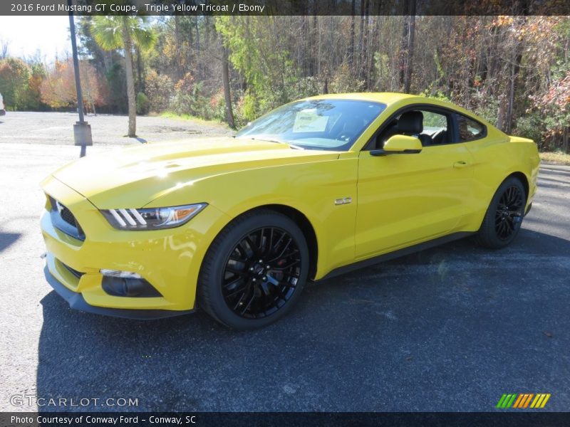 Triple Yellow Tricoat / Ebony 2016 Ford Mustang GT Coupe