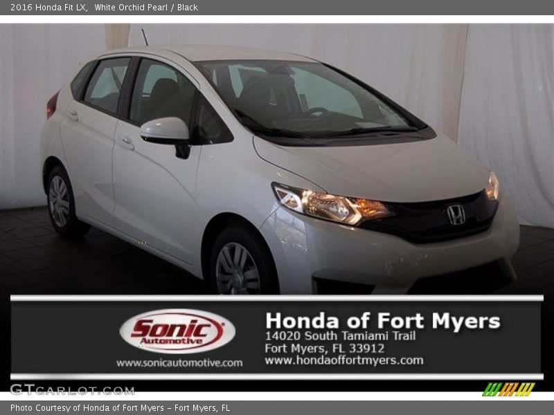 White Orchid Pearl / Black 2016 Honda Fit LX