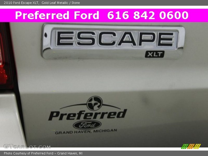 Gold Leaf Metallic / Stone 2010 Ford Escape XLT