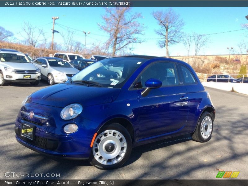 Azzuro (Blue) / Grigio/Nero (Gray/Black) 2013 Fiat 500 c cabrio Pop