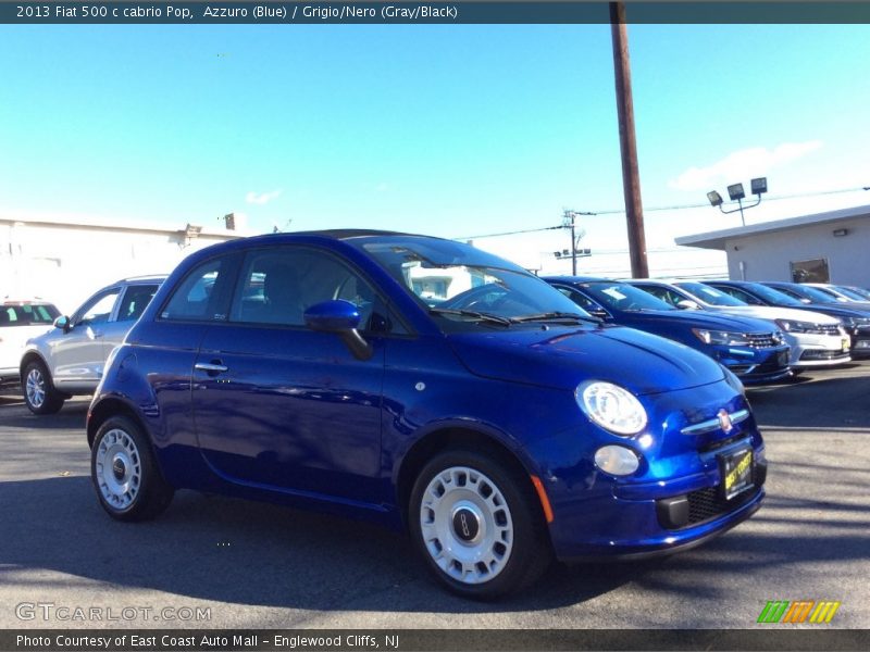Azzuro (Blue) / Grigio/Nero (Gray/Black) 2013 Fiat 500 c cabrio Pop