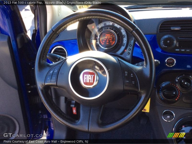 Azzuro (Blue) / Grigio/Nero (Gray/Black) 2013 Fiat 500 c cabrio Pop